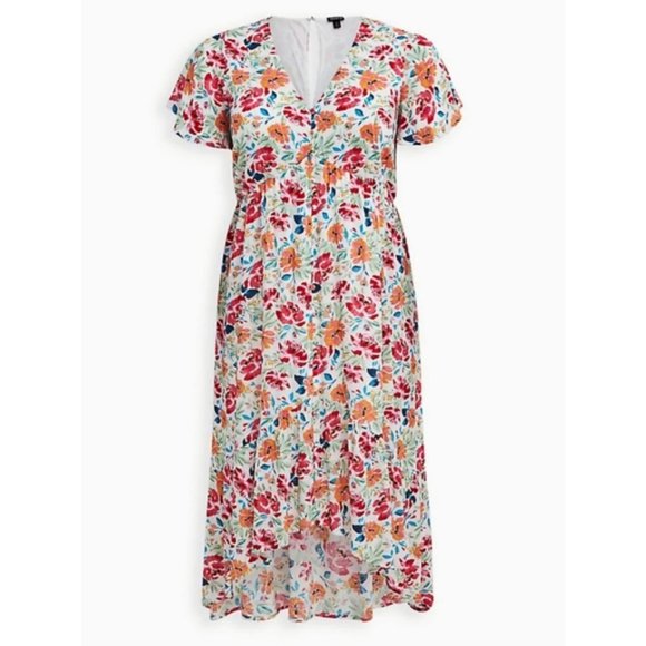 Torrid Colorful Floral High Low Dress - Picture 1 of 6